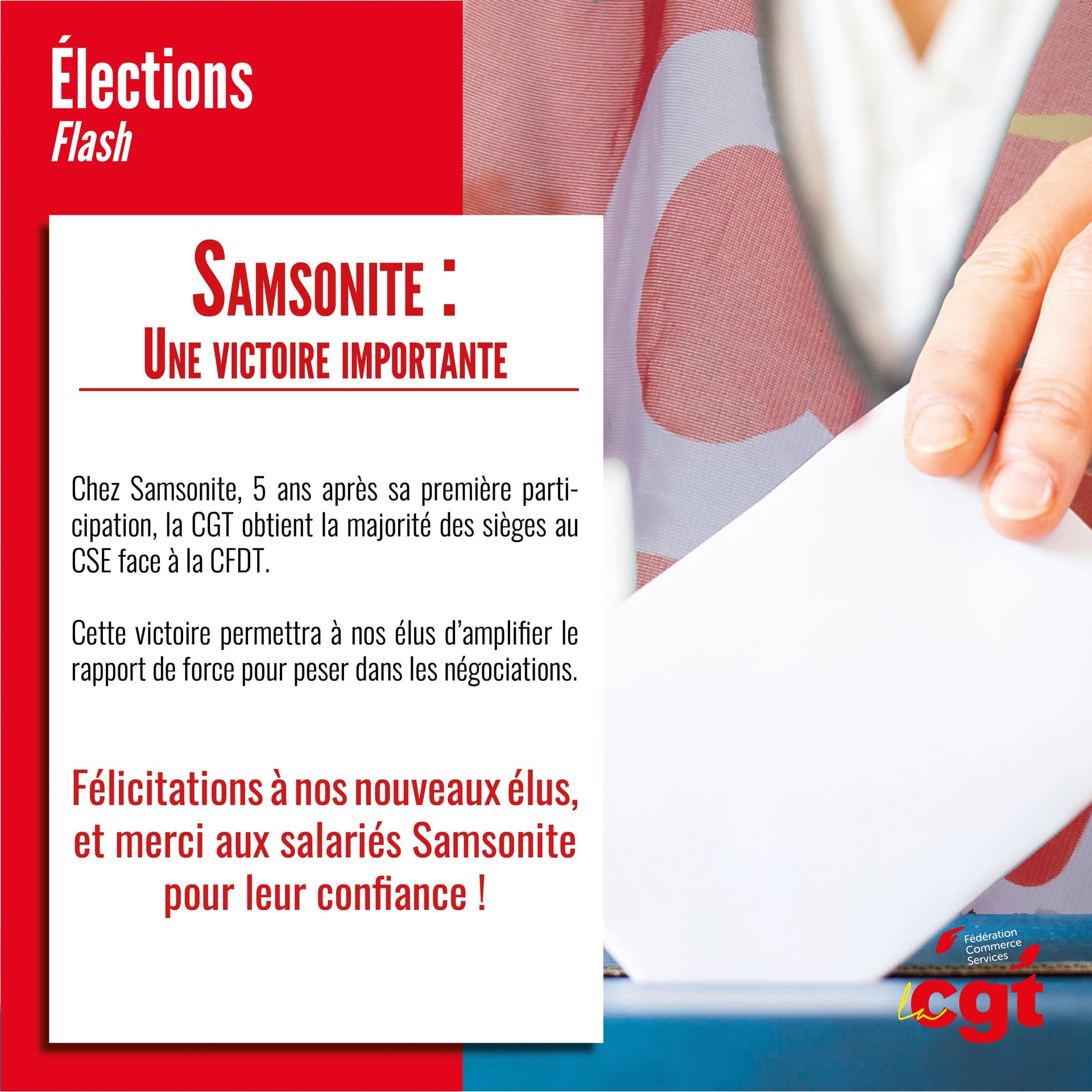 Samsonite : la CGT remporte une victoire électorale