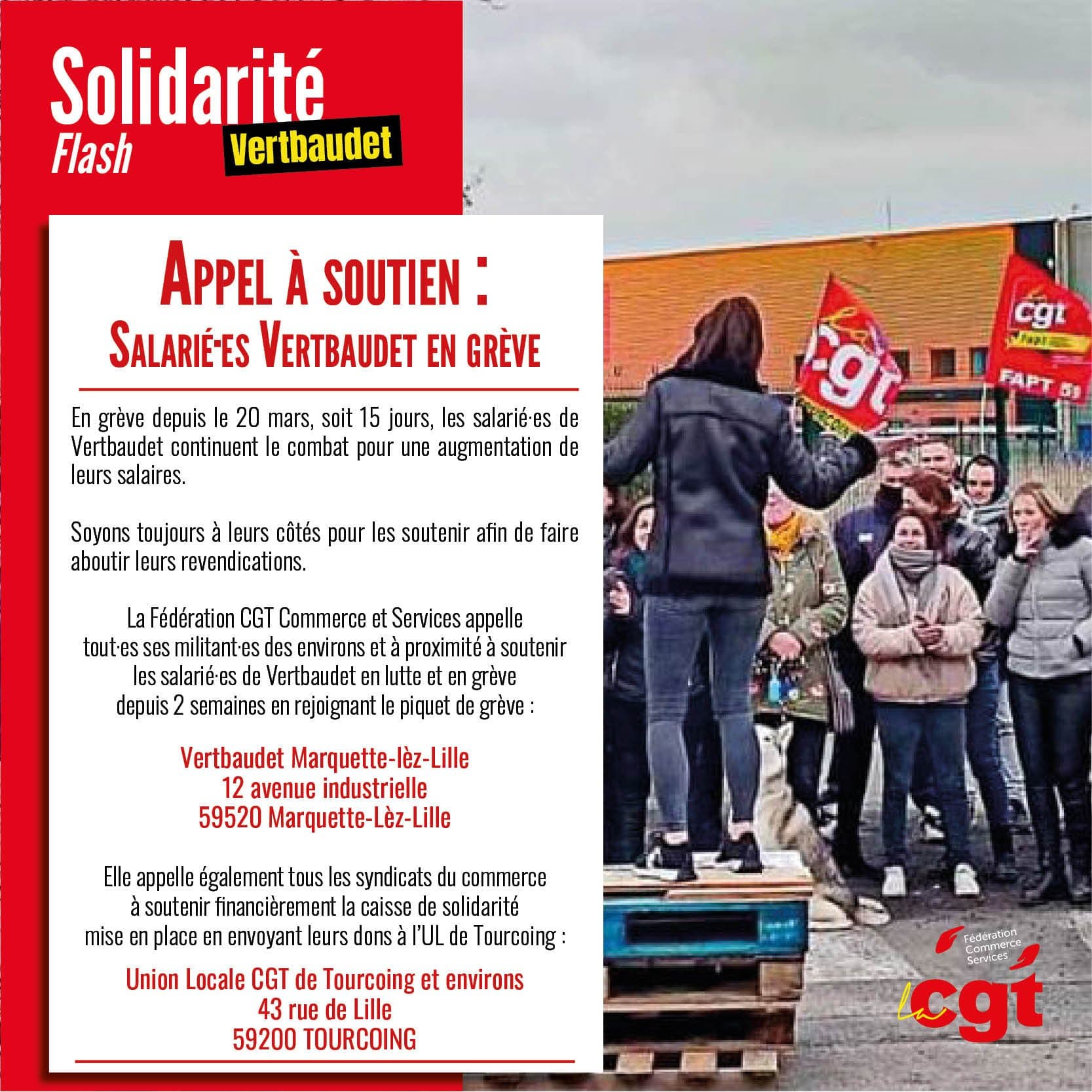 Appel à soutien : salariés Vertbaudet en grève