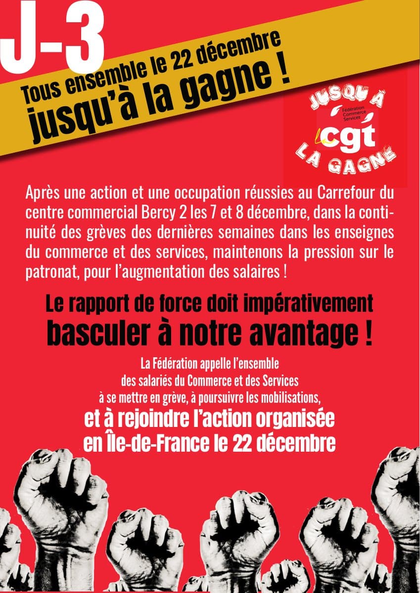 22 décembre : tous ensemble jusqu'à la gagne !