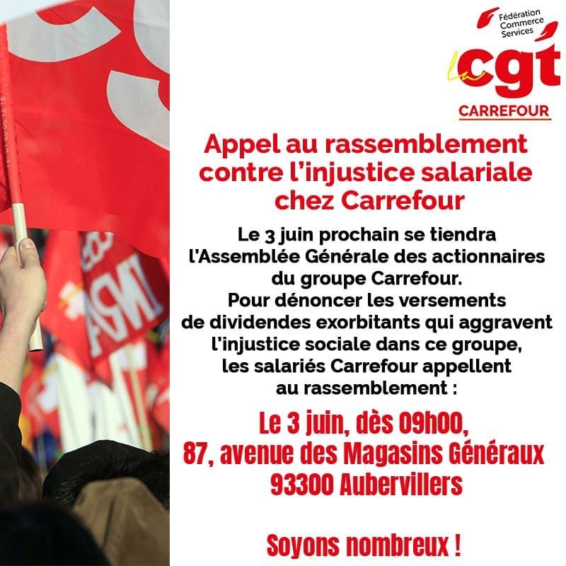 Rassemblement contre l'injustice salariale chez Carrefour