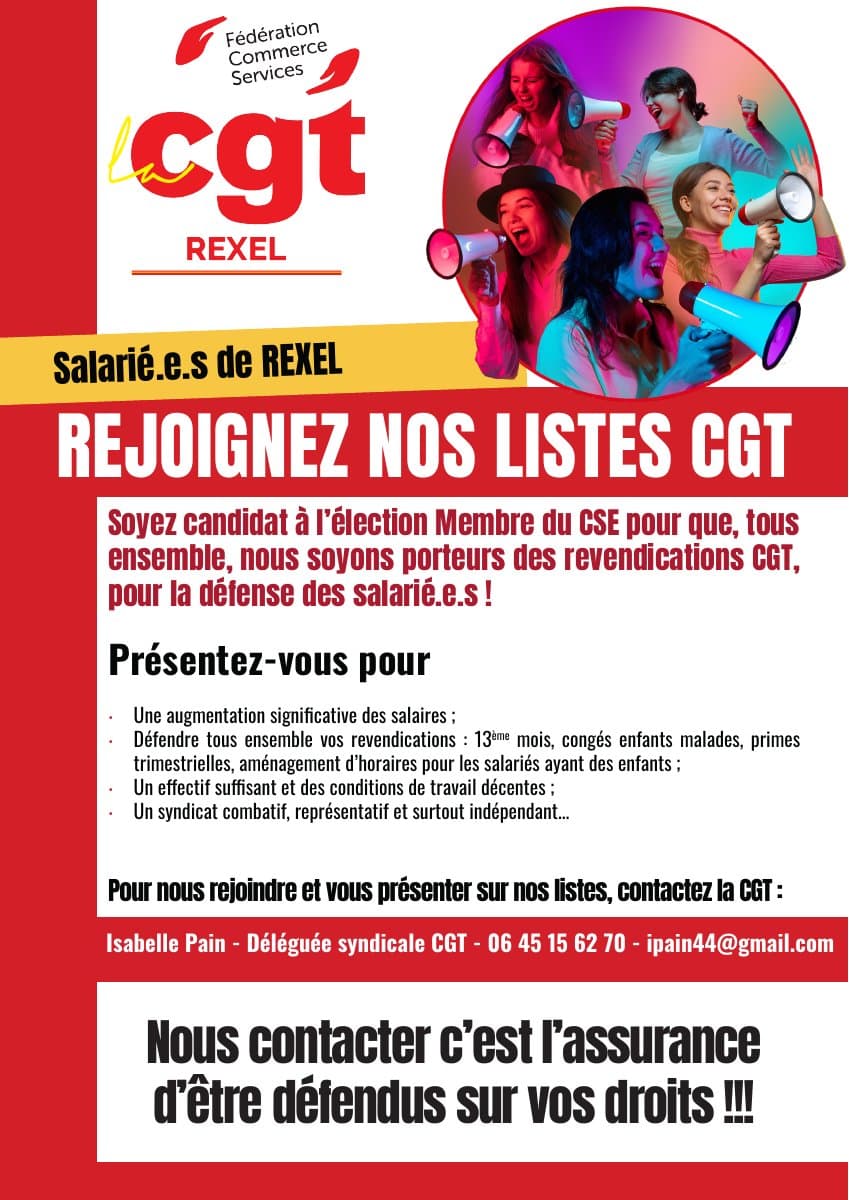 REXEL : rejoignez nos listes CGT pour défendre vos droits