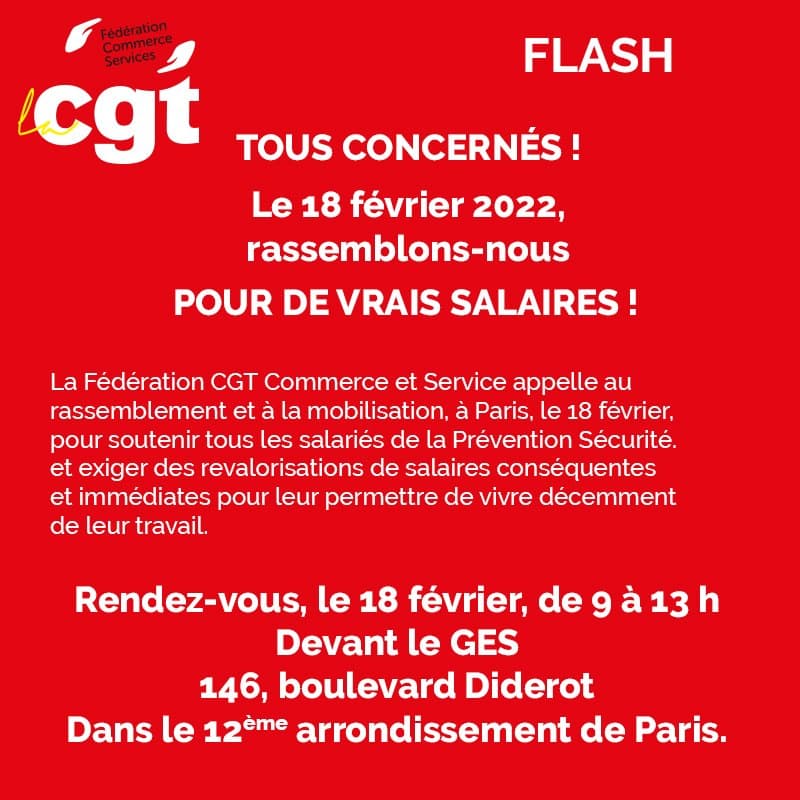 Mobilisation pour les salaires de la Prévention Sécurité