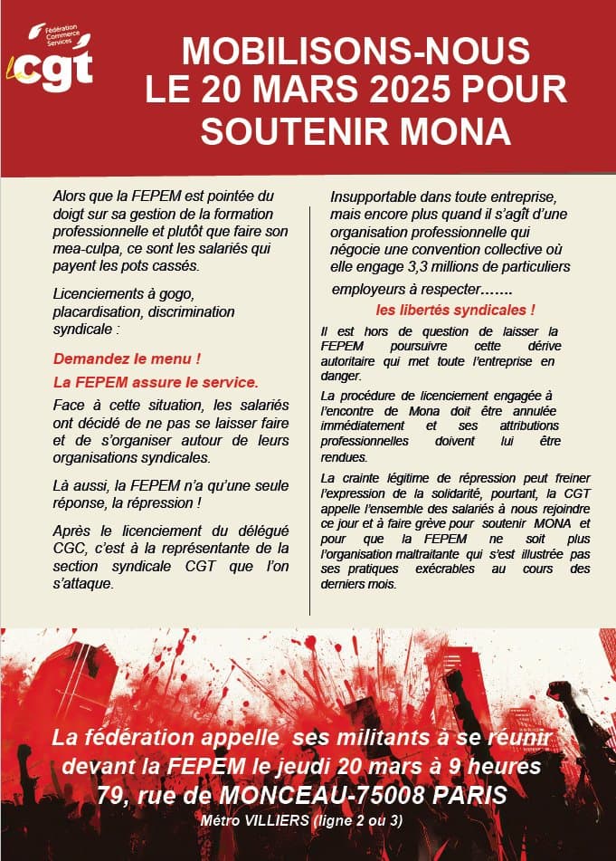 20 mars : mobilisons-nous pour soutenir Mona