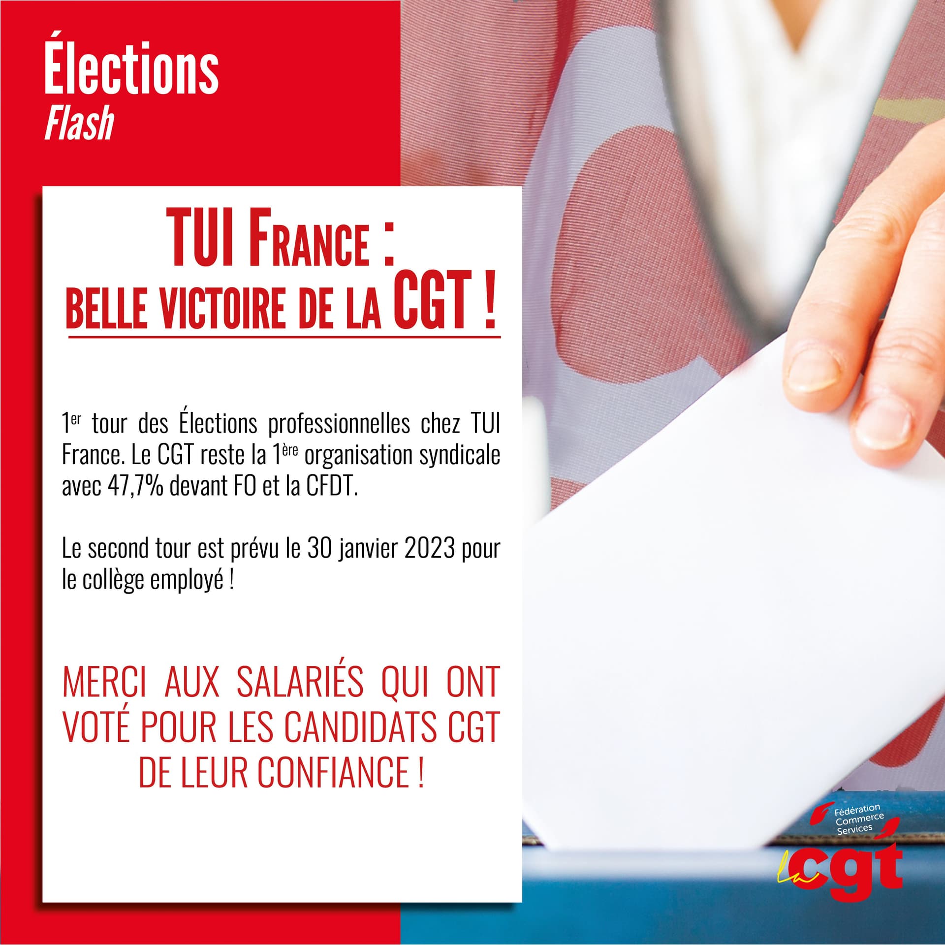 TUI France : belle victoire de la CGT aux élections