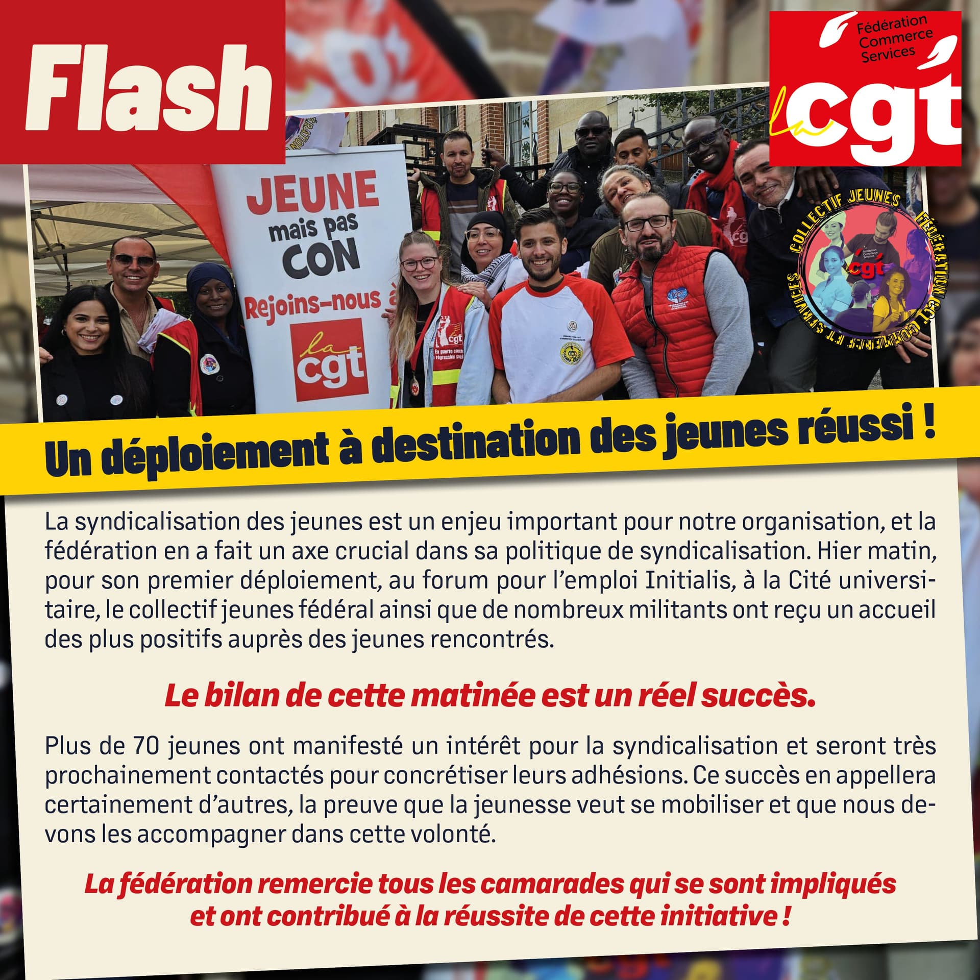 Un déploiement à destination des jeunes réussi !