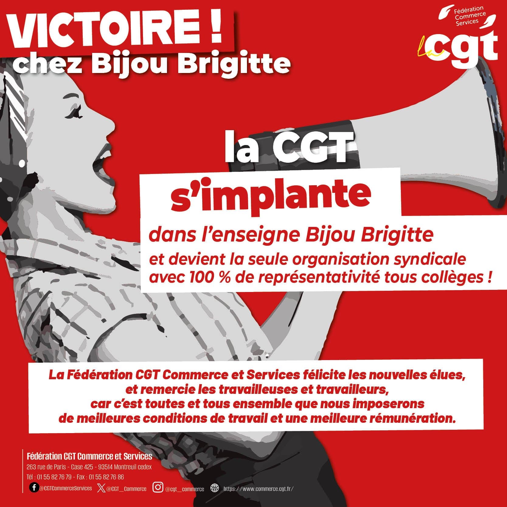 Victoire électorale : la CGT s'implante chez Bijou Brigitte