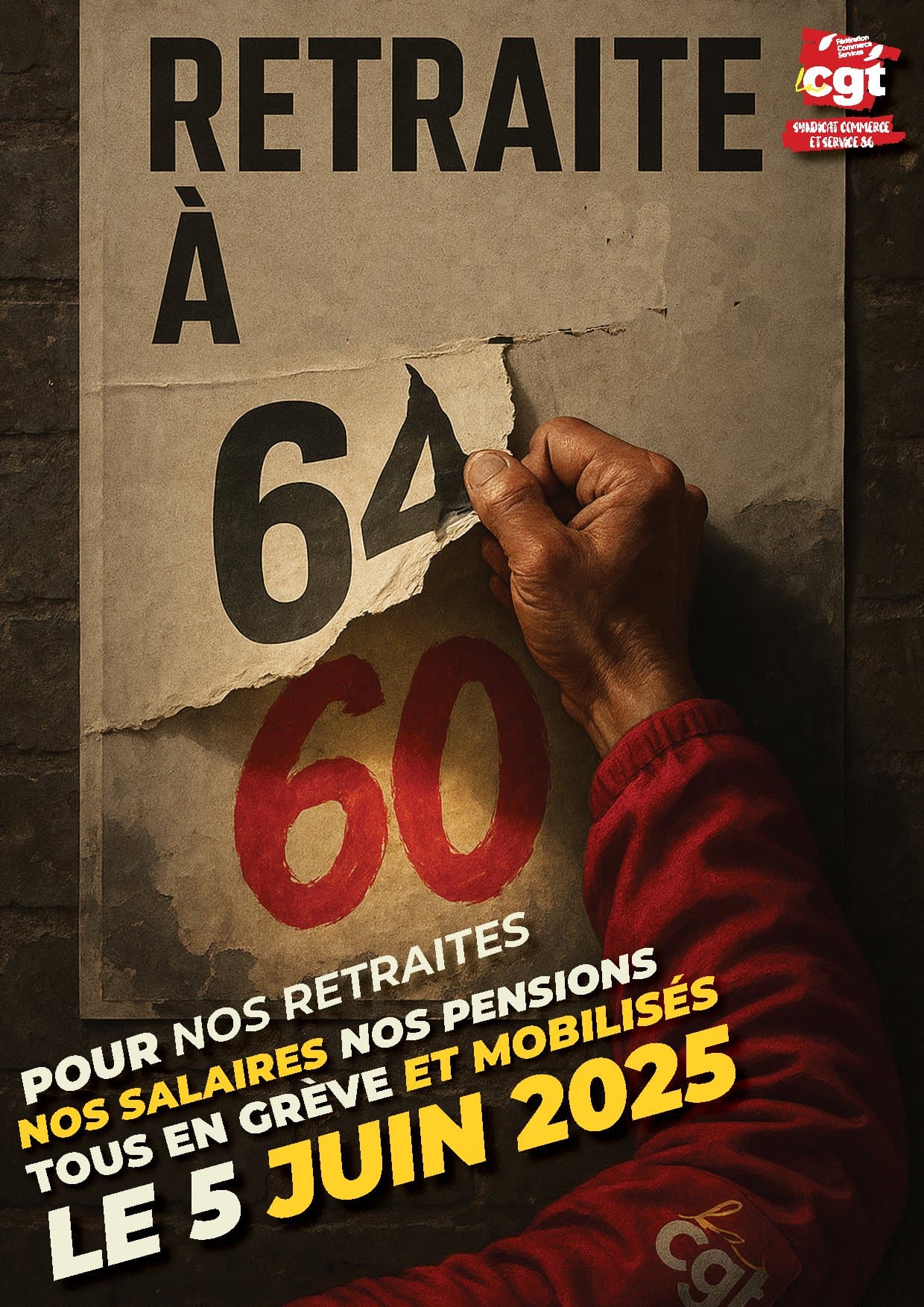 pour nos retraites nos salaires nos pensions tous en grève et mobilisés le 5 juin 2025