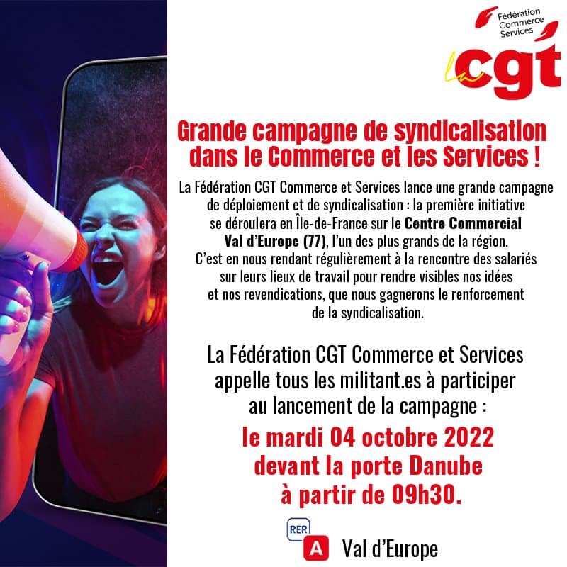 Grande campagne de syndicalisation dans le Commerce et les Services