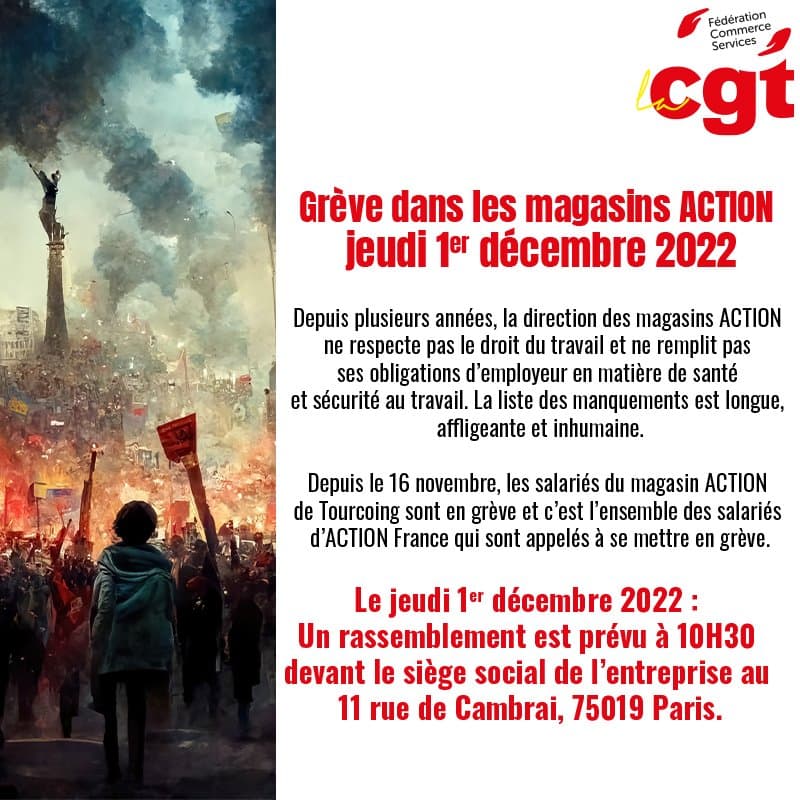 Grève dans les magasins ACTION le 1er décembre 2022