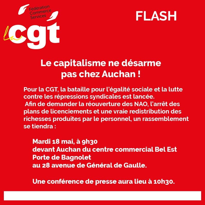 Le capitalisme ne désarme pas chez Auchan !