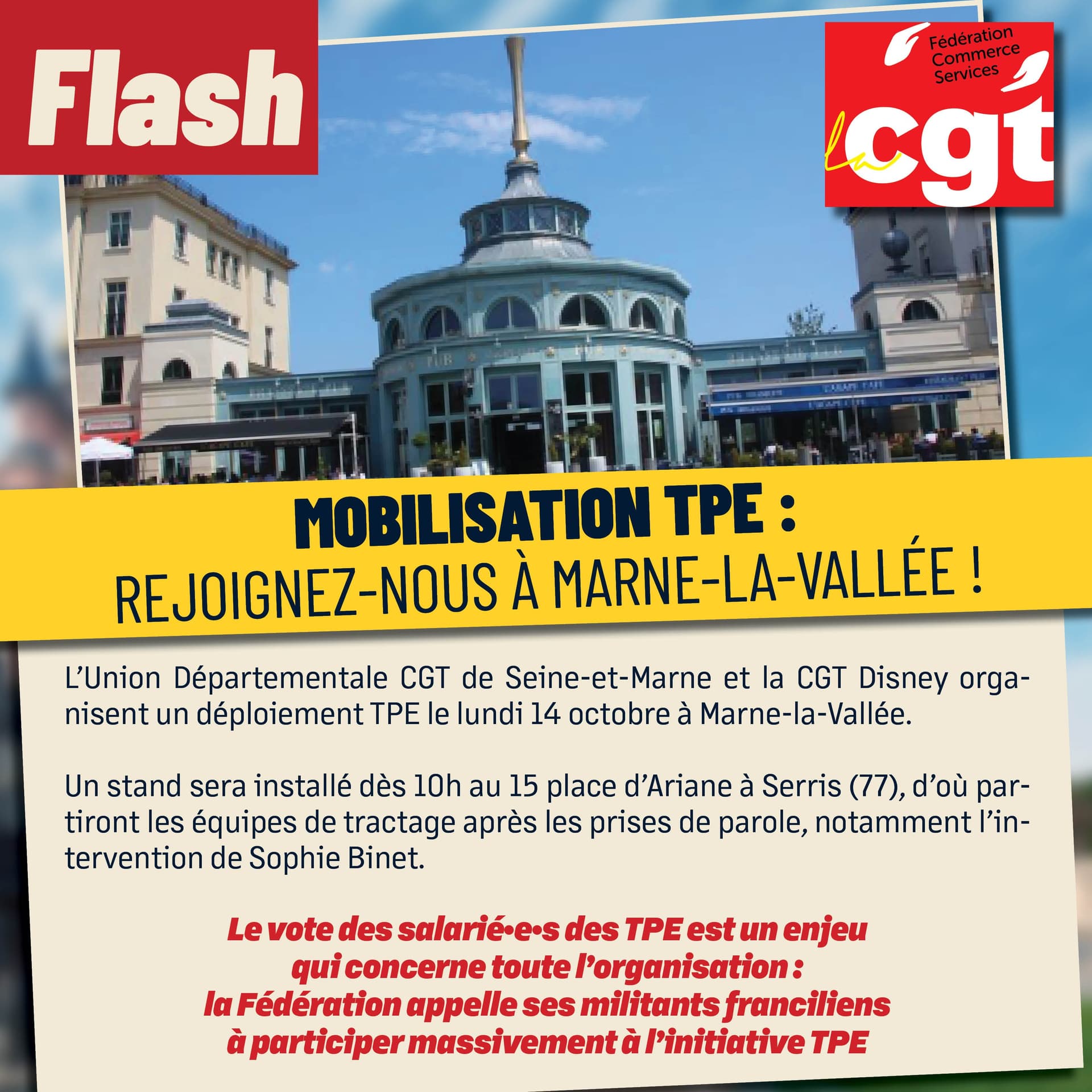 Mobilisation TPE : rejoignez-nous à Marne-la-Vallée !