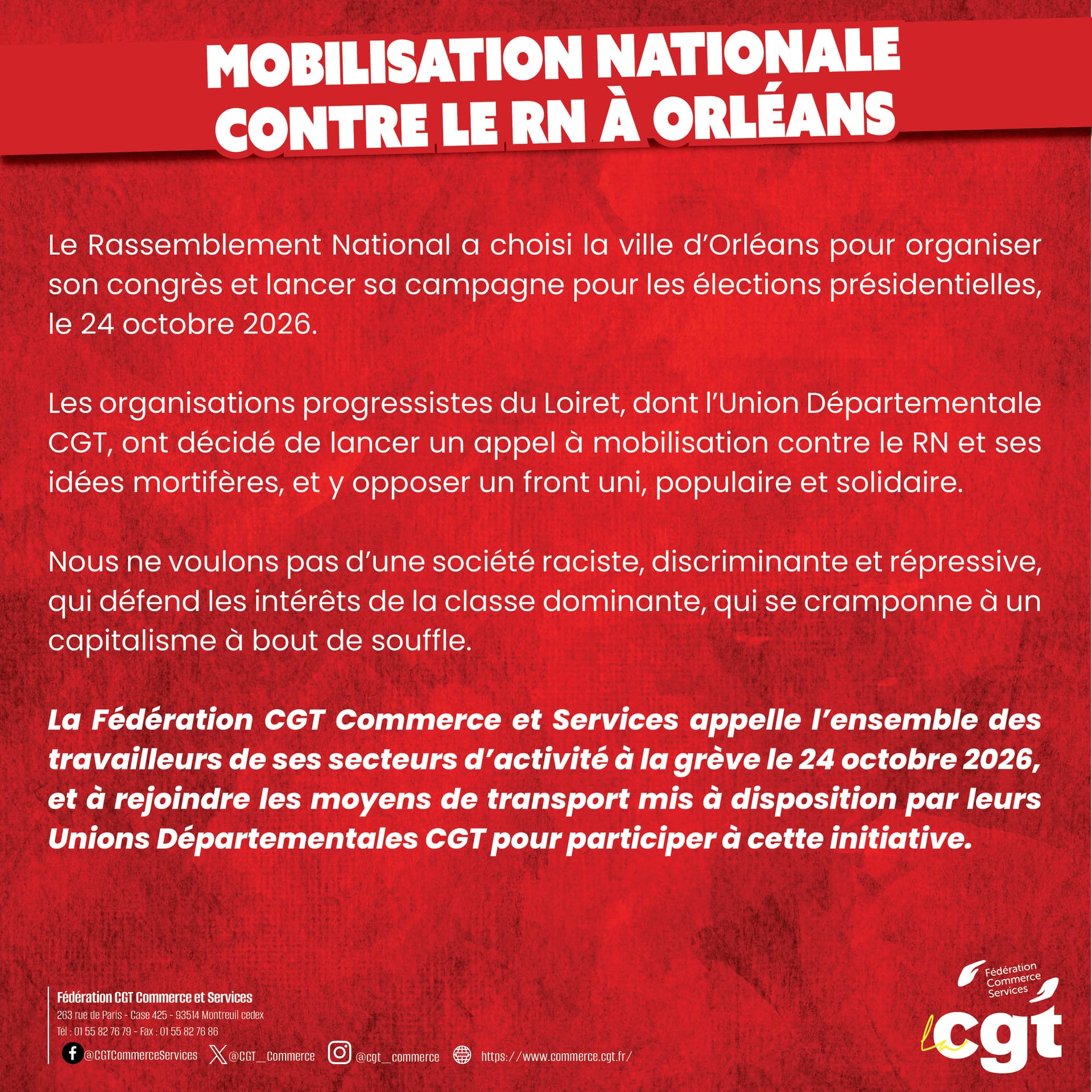Mobilisation nationale contre le RN à Orléans