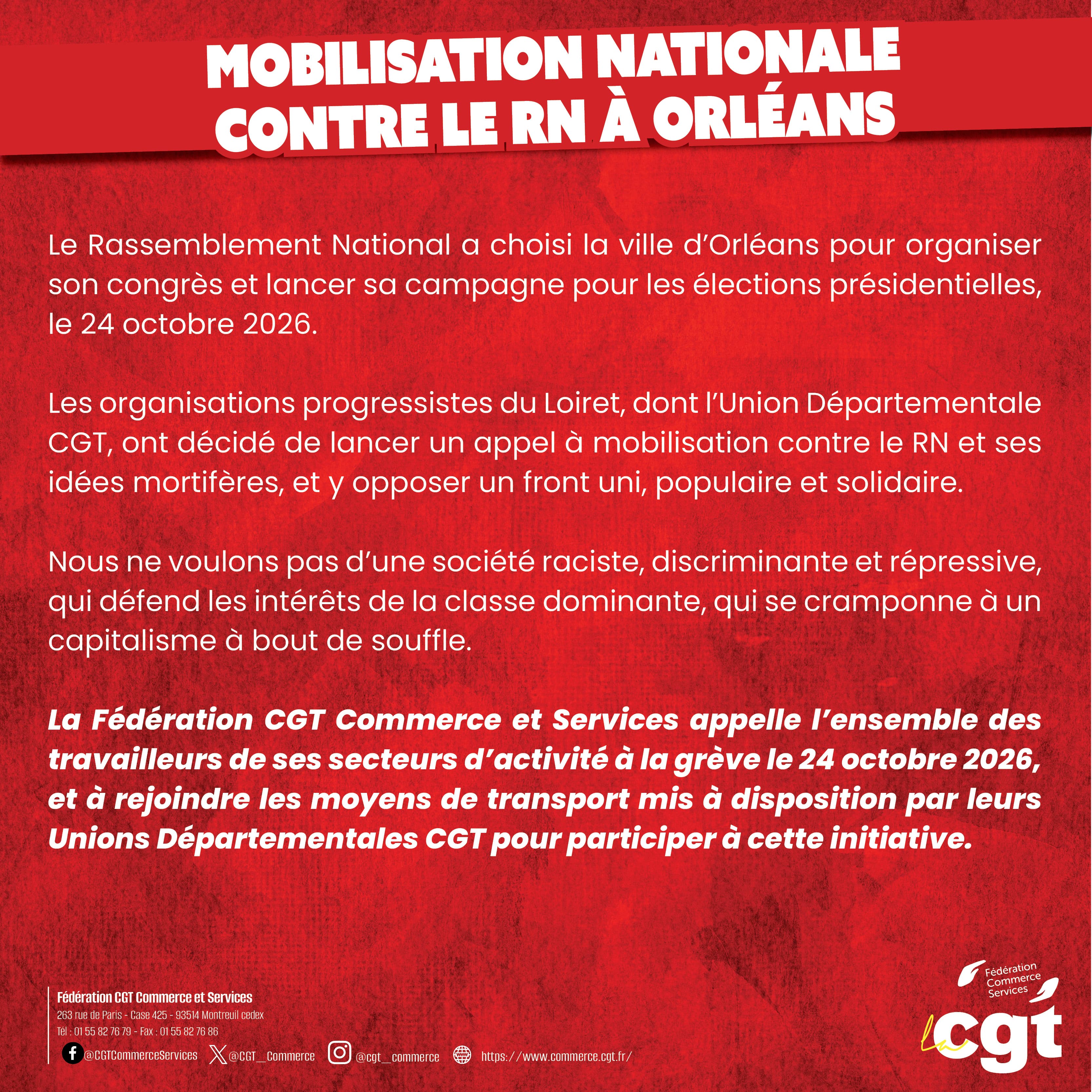 Mobilisation nationale contre le RN à Orléans