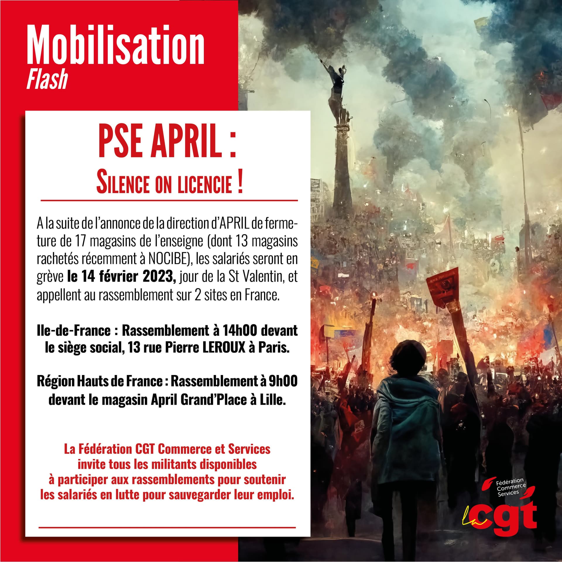 PSE April : grève le 14 février 2023