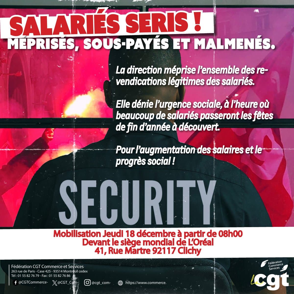 Salaires Seris : mobilisation chez L'Oréal le 18 décembre