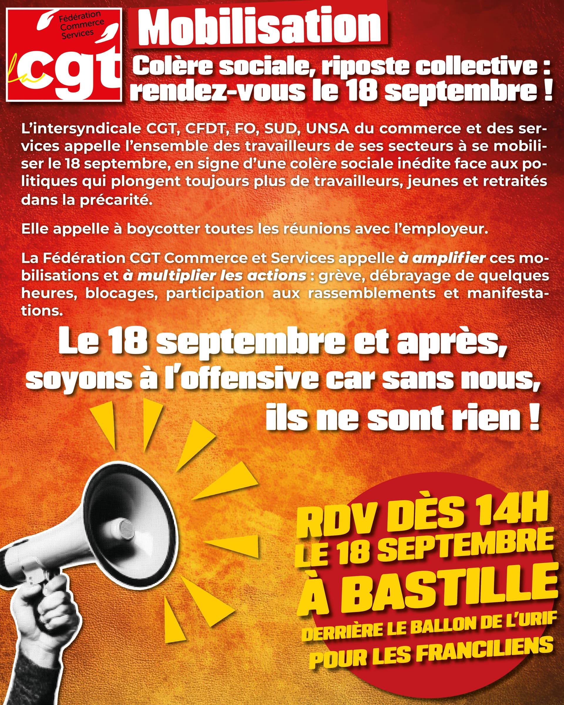Mobilisation du 18 septembre : colère sociale et riposte collective