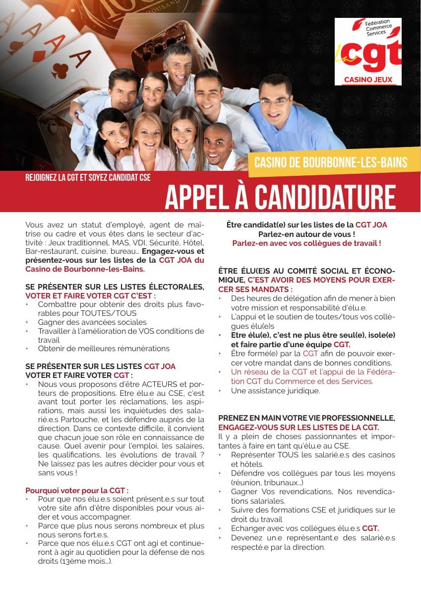 Appel à candidature JOA – Rejoignez la CGT !