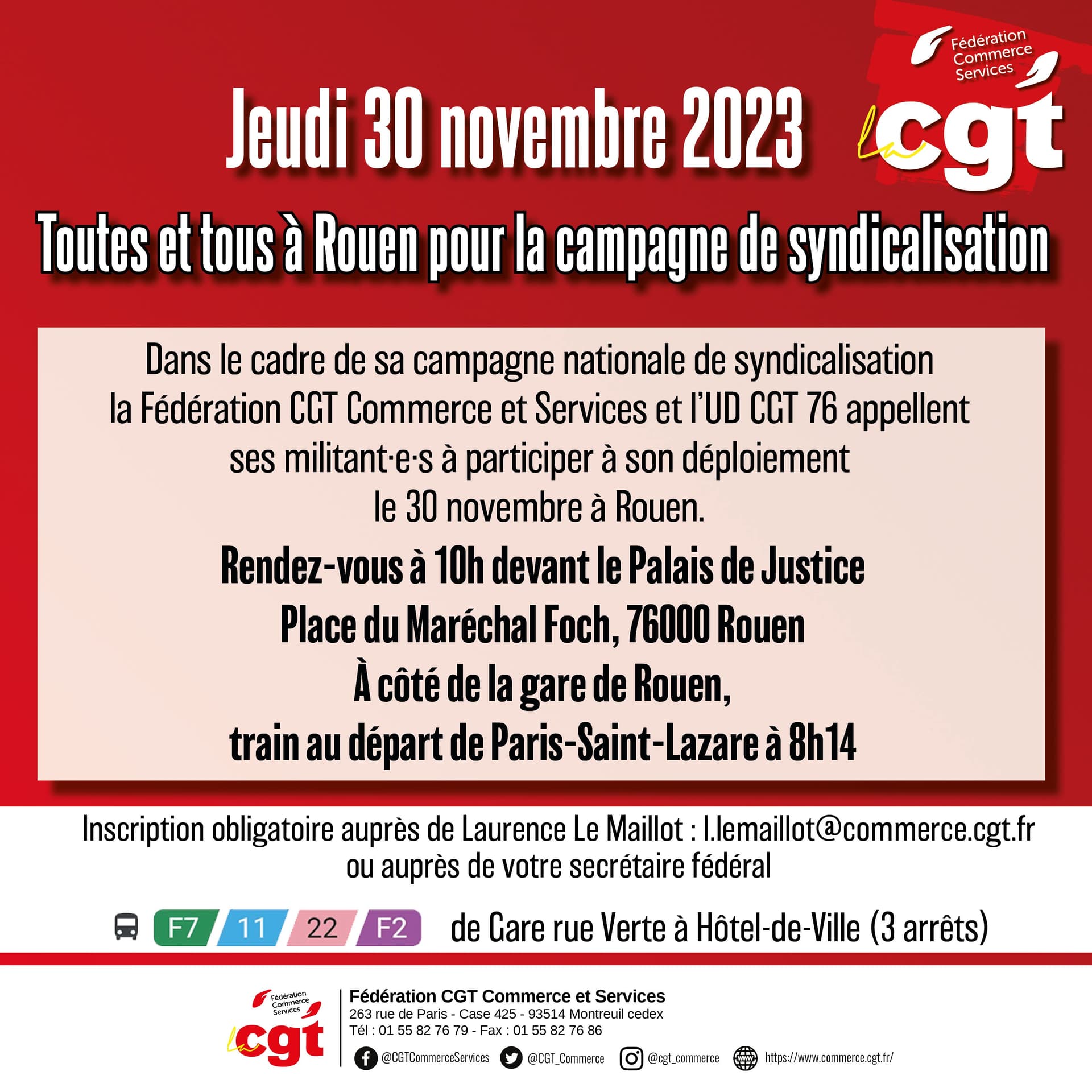 Mobilisation CGT à Rouen pour la syndicalisation