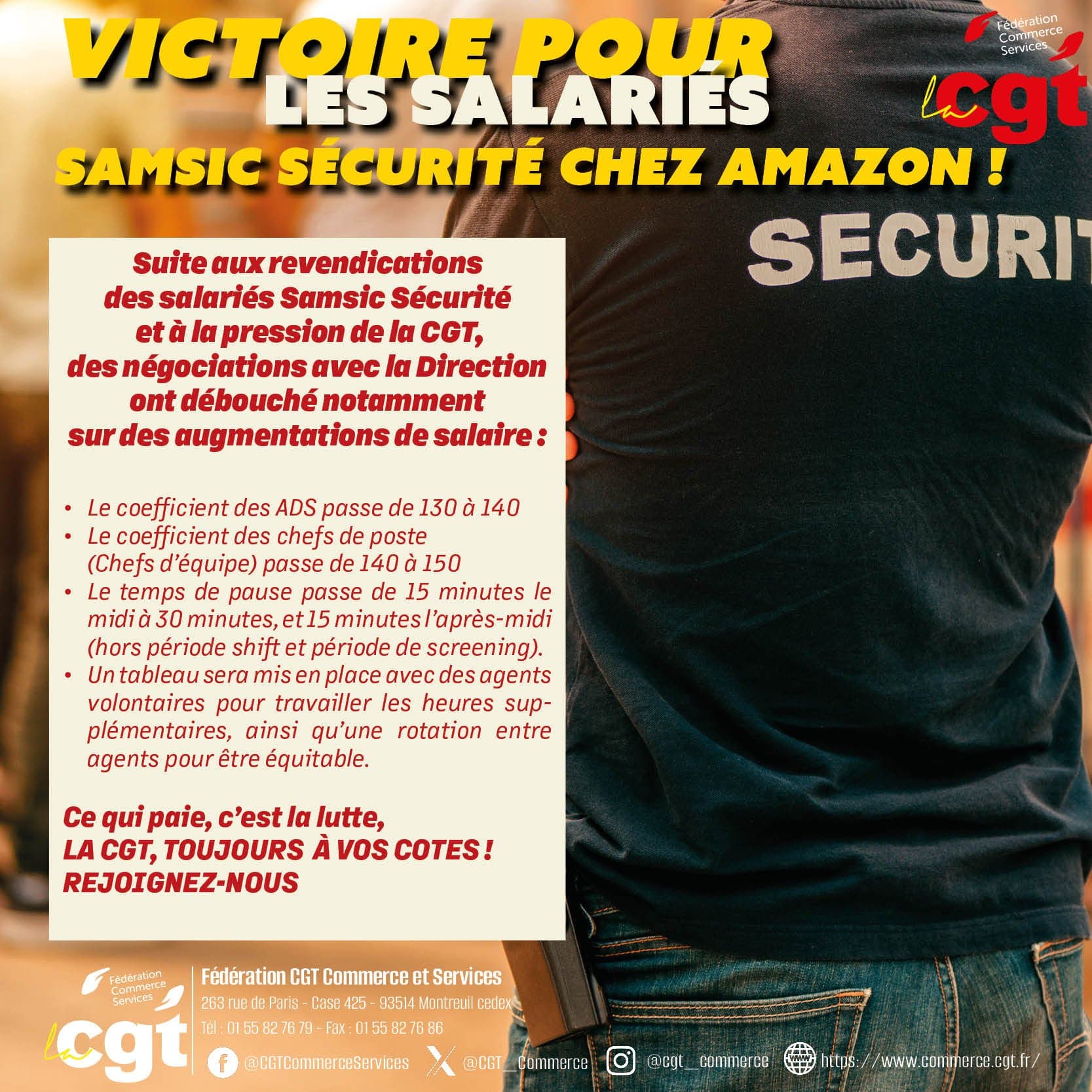 Victoire pour les salariés Samsic Sécurité chez Amazon