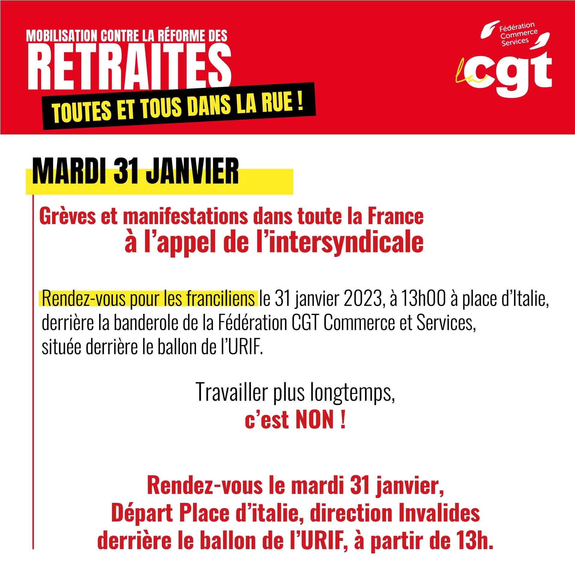 Mobilisation contre la réforme des retraites - 31 janvier