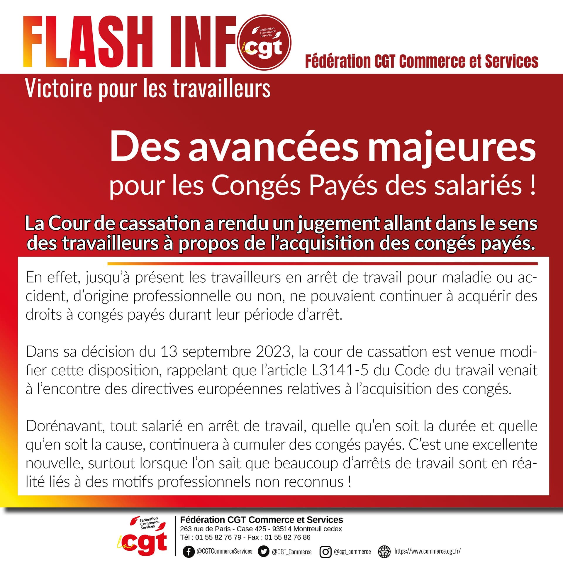 Congés payés : victoire majeure pour les salariés en arrêt