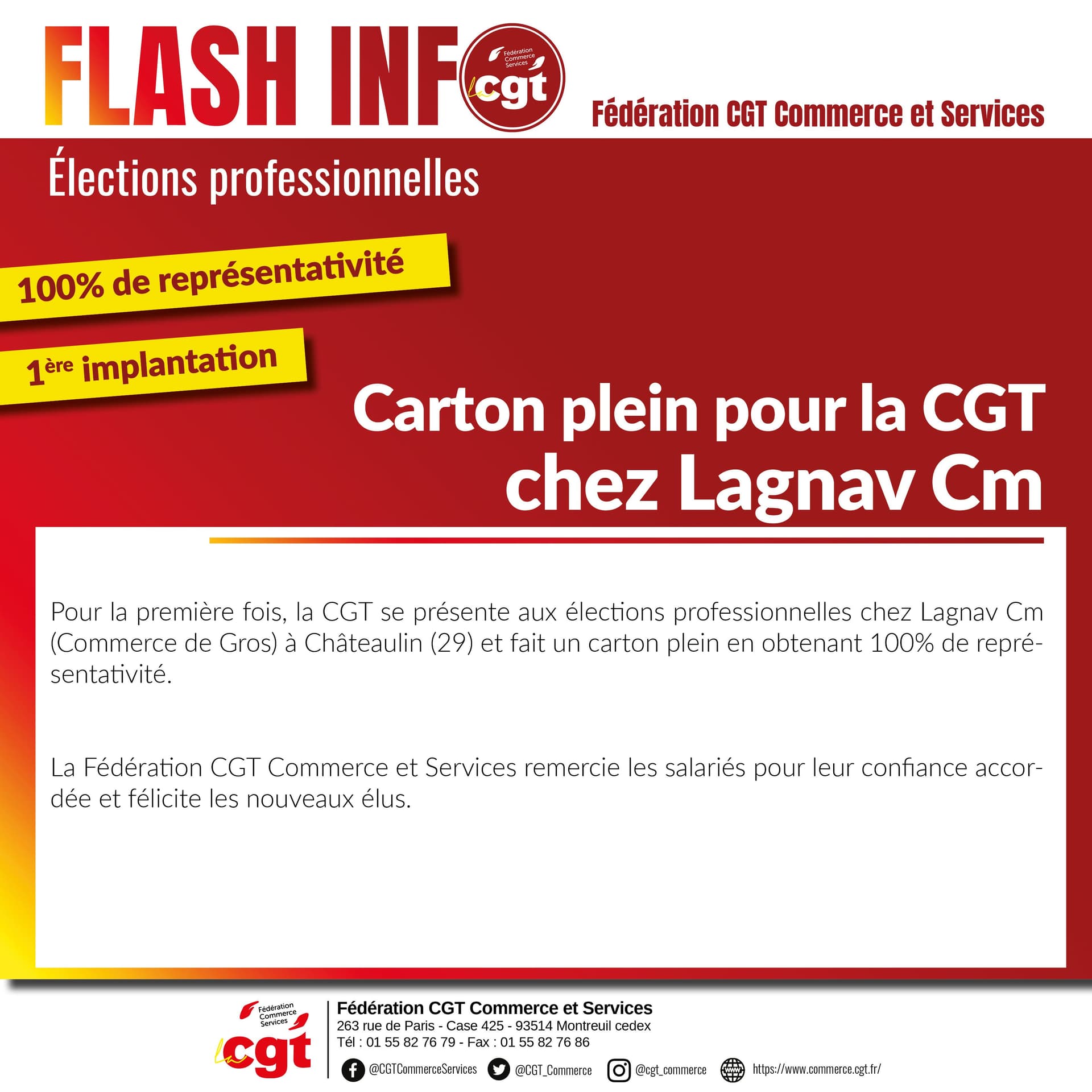Carton plein pour la CGT chez Lagnav Cm