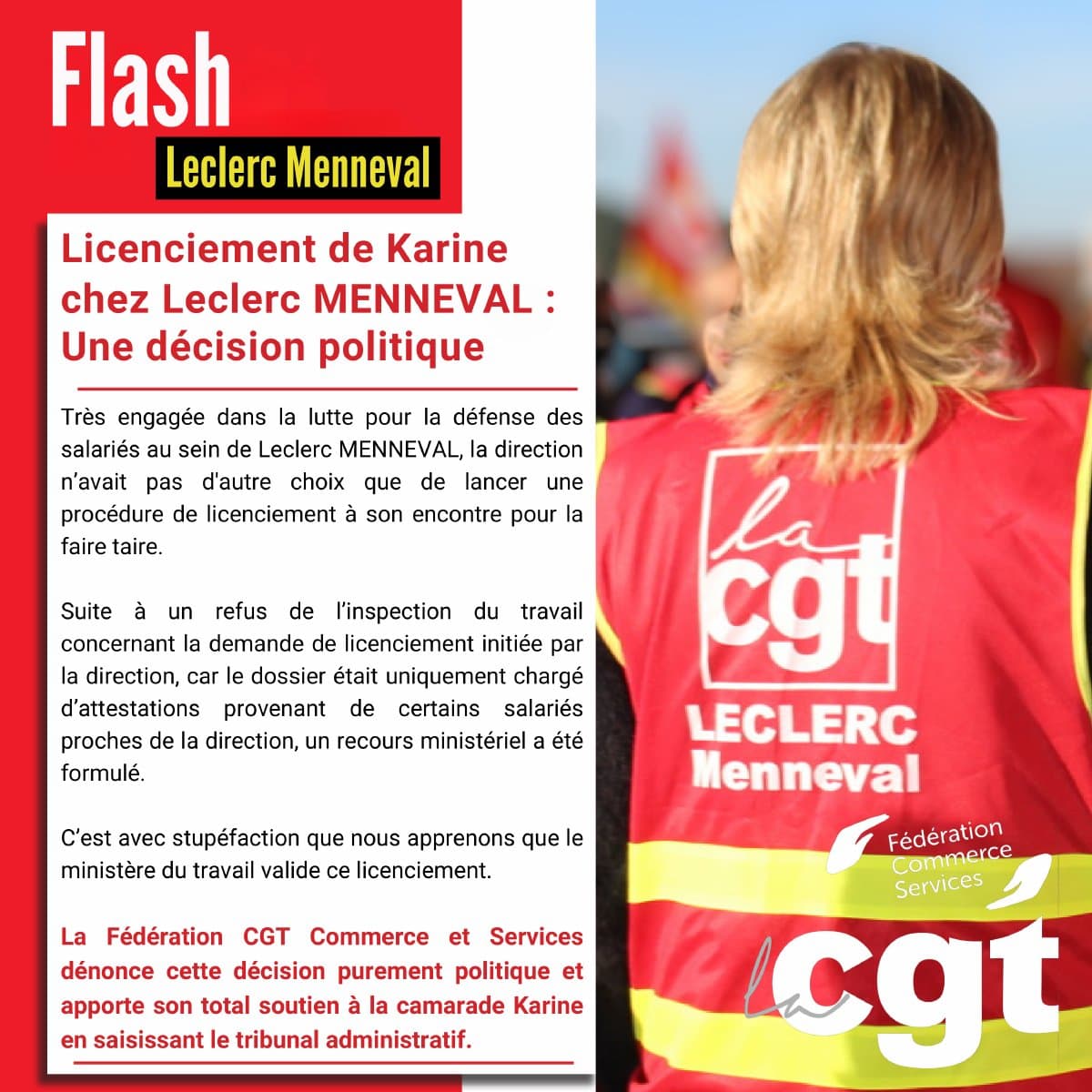 Licenciement de Karine chez Leclerc Menneval : une décision politique