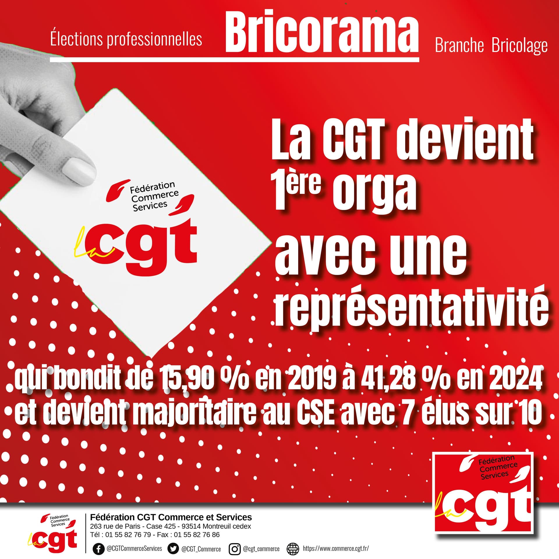 CGT première organisation chez Bricorama