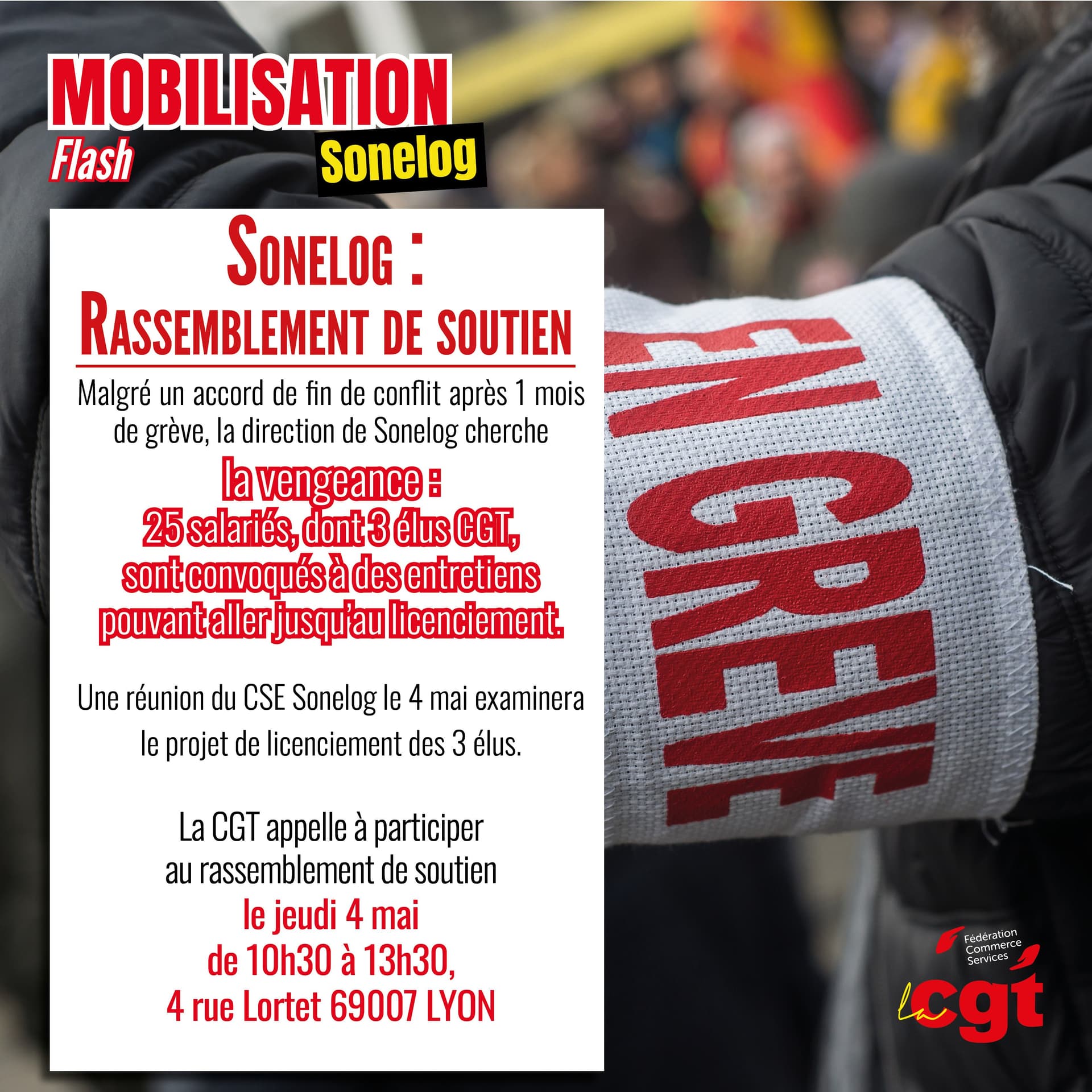 Sonelog : rassemblement de soutien le 4 mai à Lyon