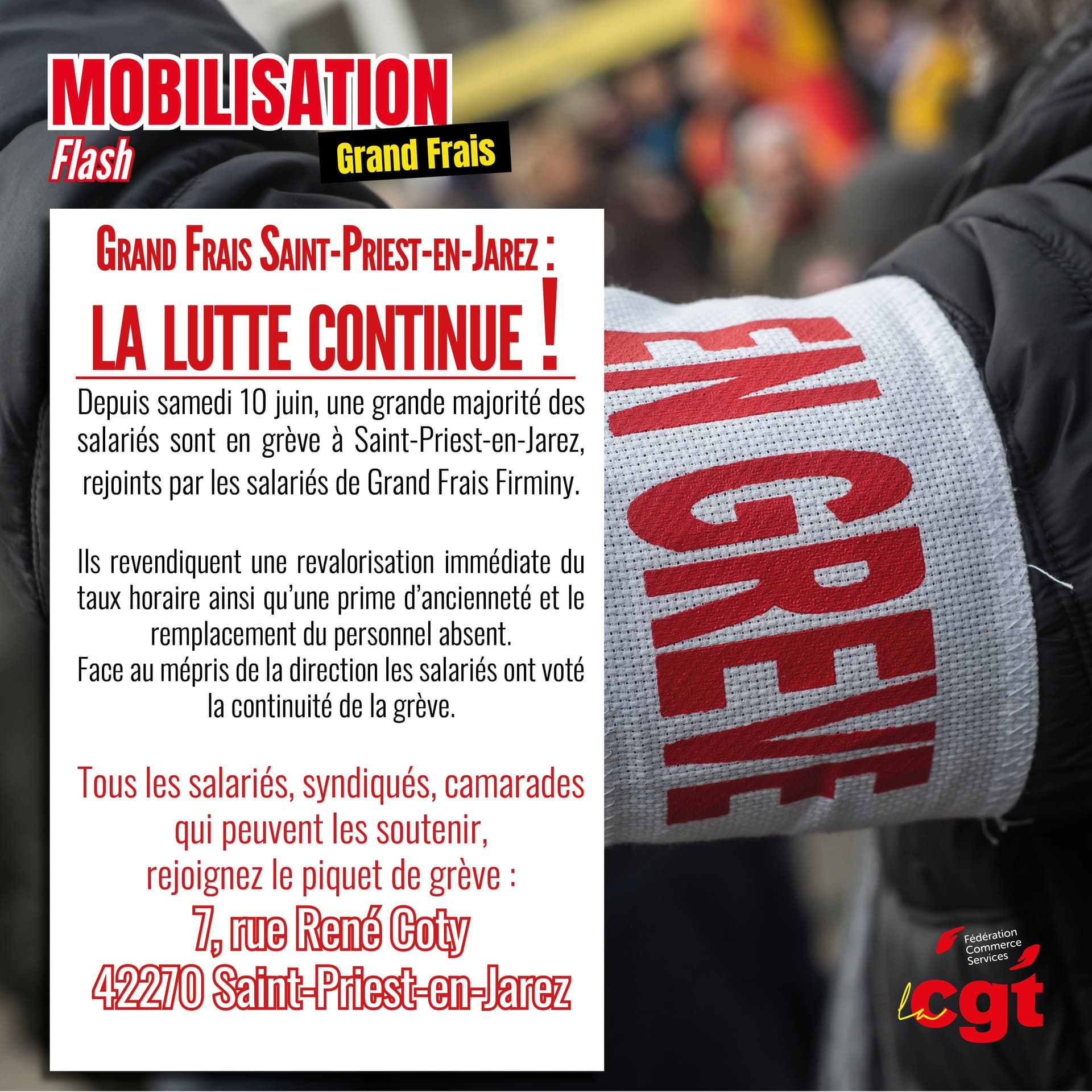 Grève à Grand Frais Saint-Priest-en-Jarez : la lutte continue