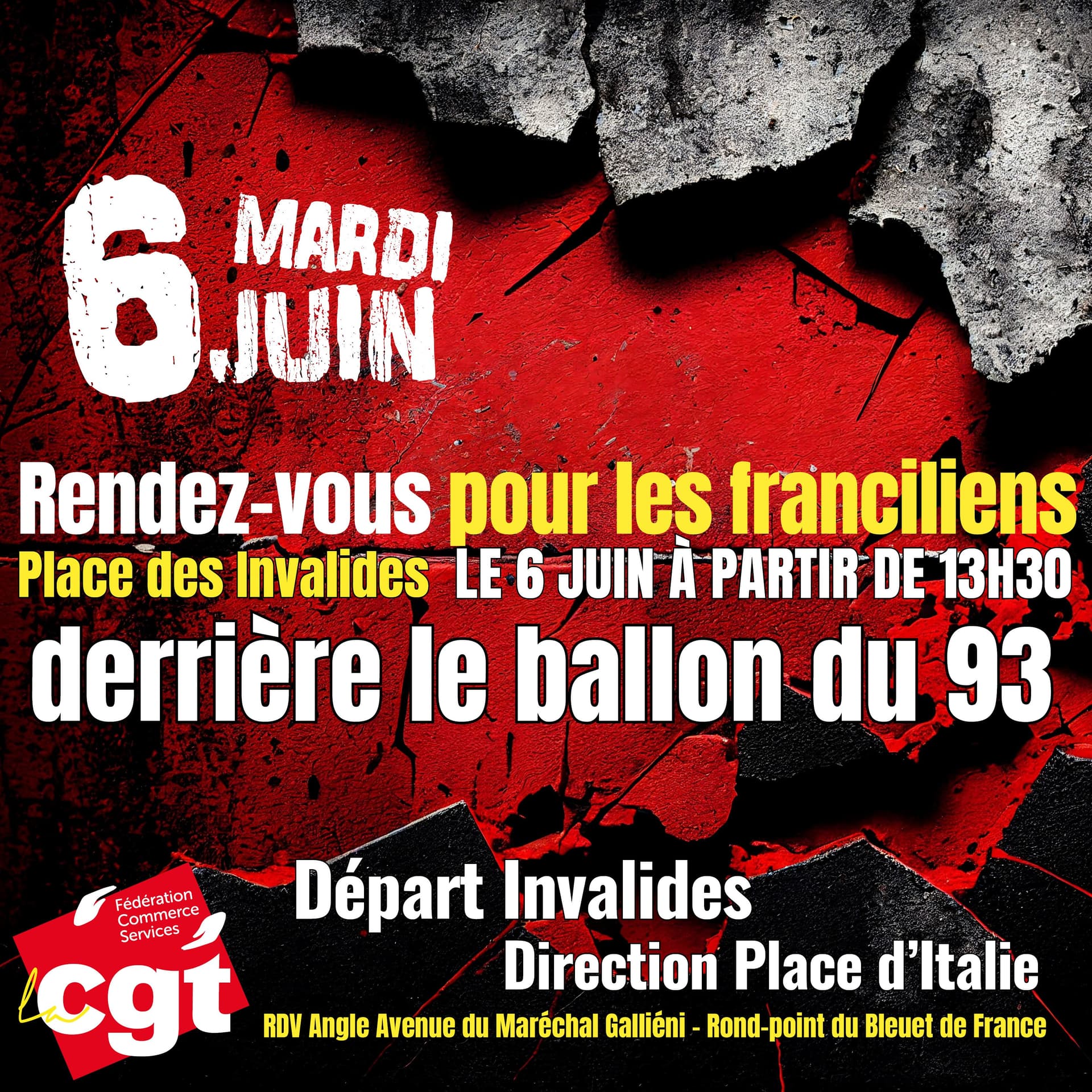 Mobilisation interprofessionnelle CGT le 6 juin appel aux Franciliens