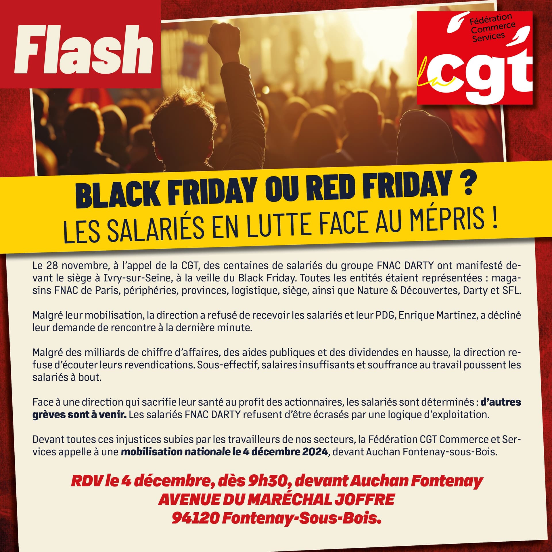 Fnac Darty : mobilisation nationale le 4 décembre