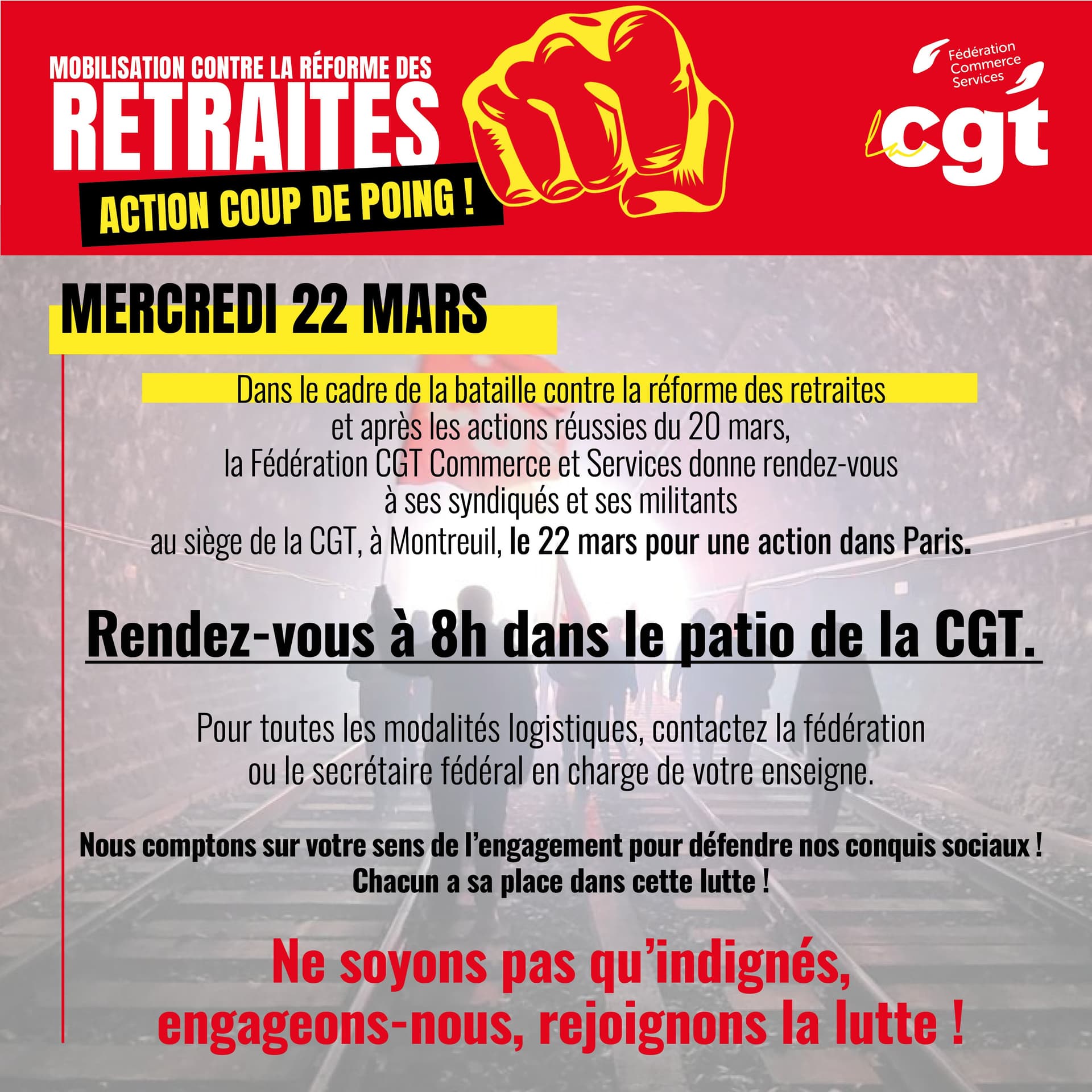 Action contre la réforme des retraites : mobilisation le 22 mars