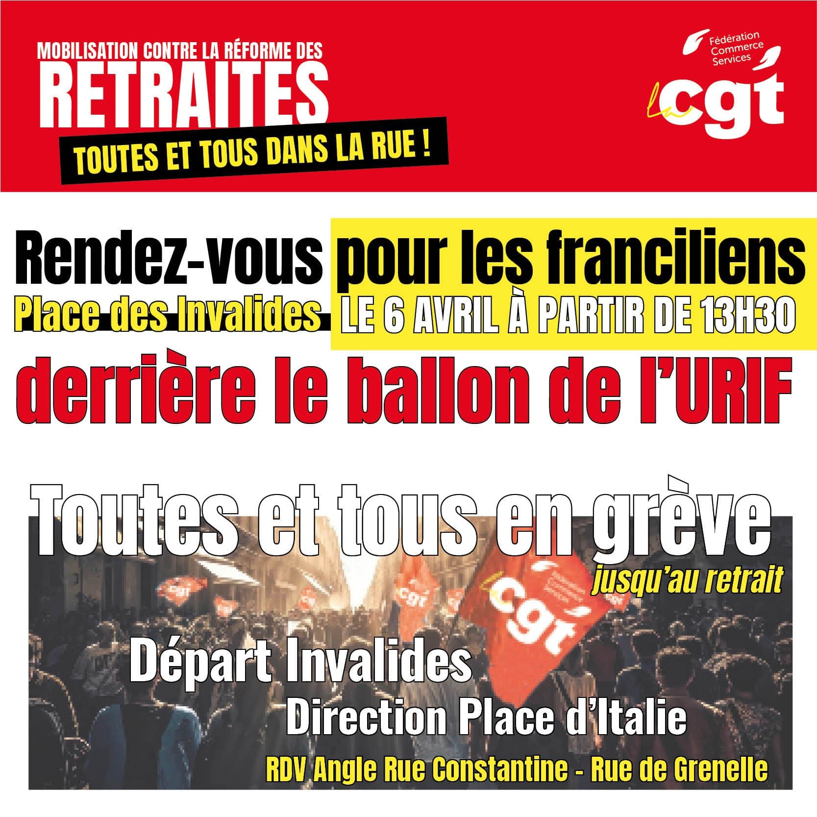 Manifestation contre la réforme des retraites le 6 avril
