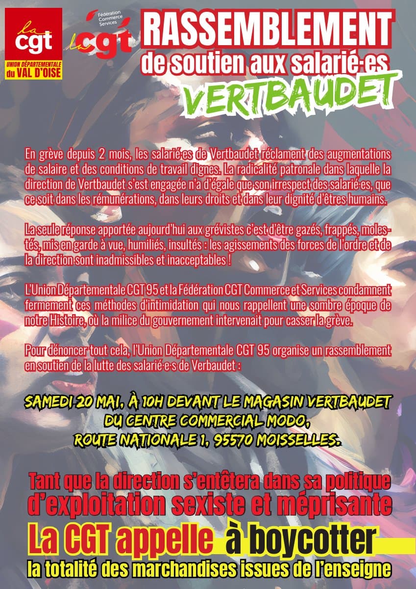 Vertbaudet : rassemblement de soutien aux salarié·es en grève