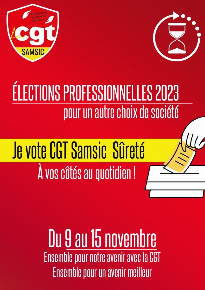 Élections professionnelles 2023 : votez CGT Samsic !