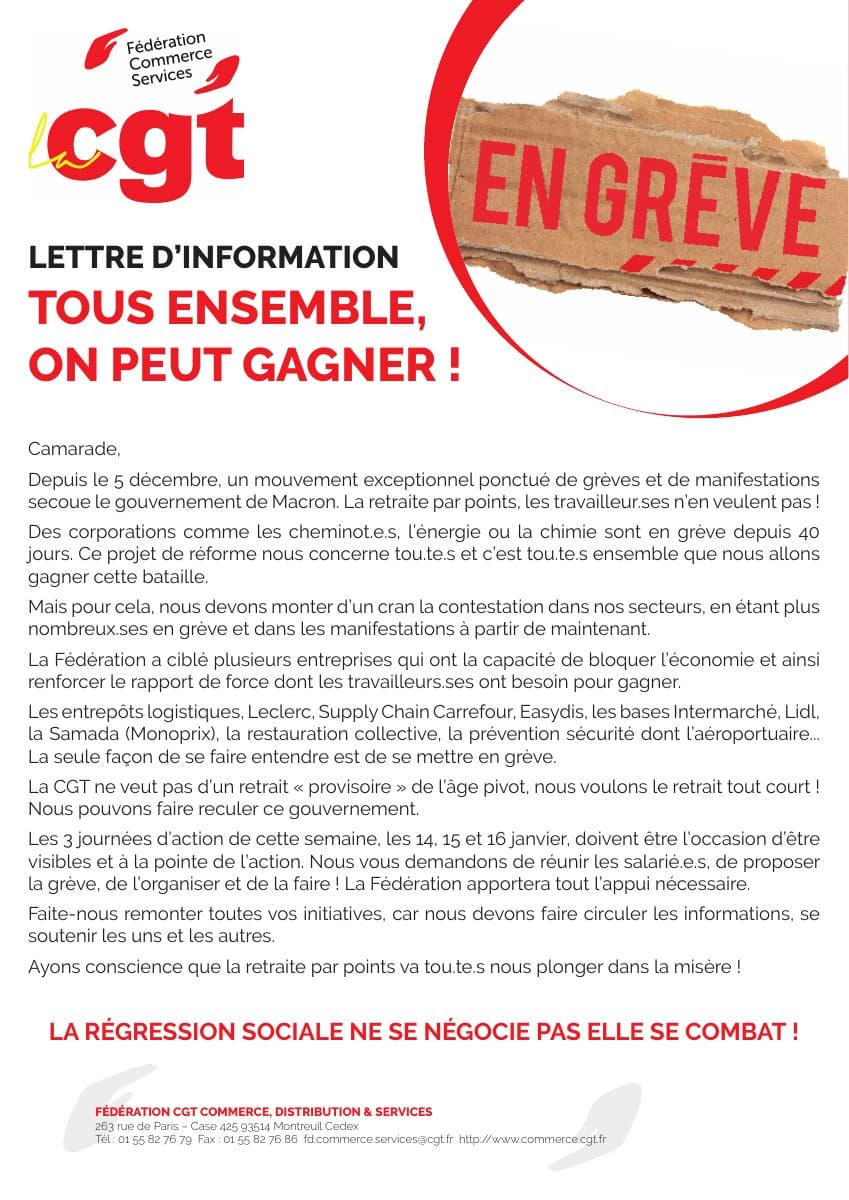 Tous ensemble, on peut gagner ! La grève continue