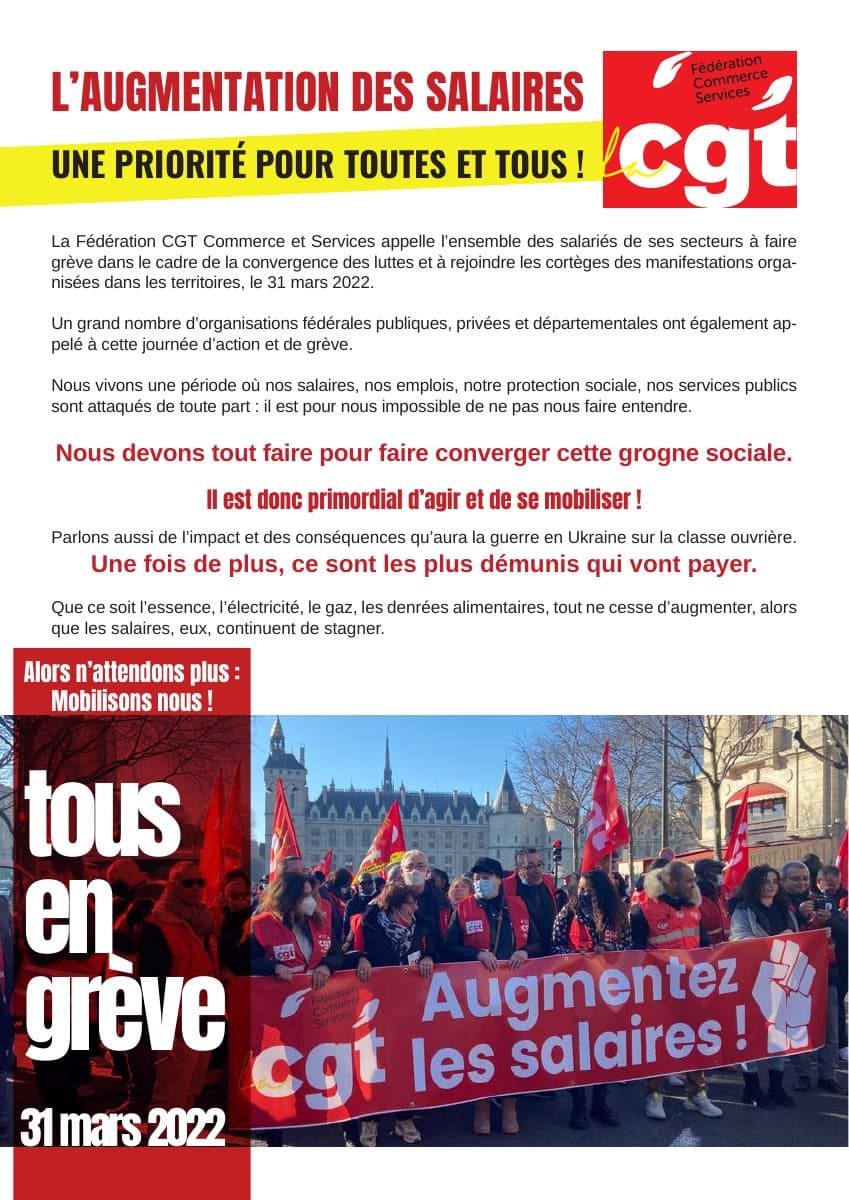Augmentation des salaires : une priorité pour toutes et tous !