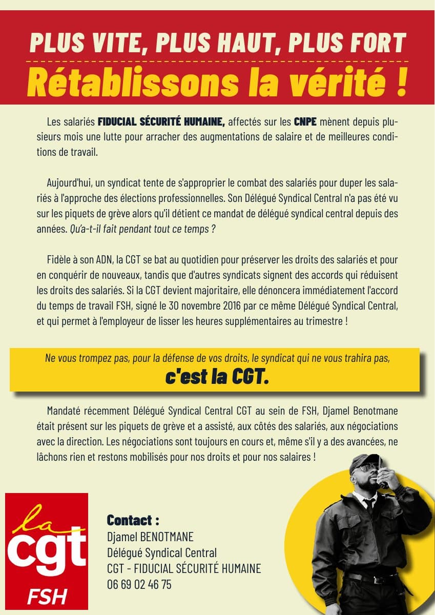 FSH : rétablissons la vérité sur nos droits !