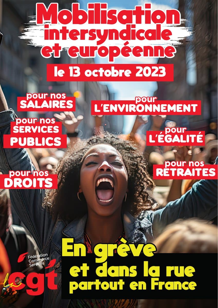 13 octobre 2023 : mobilisation intersyn et européenne