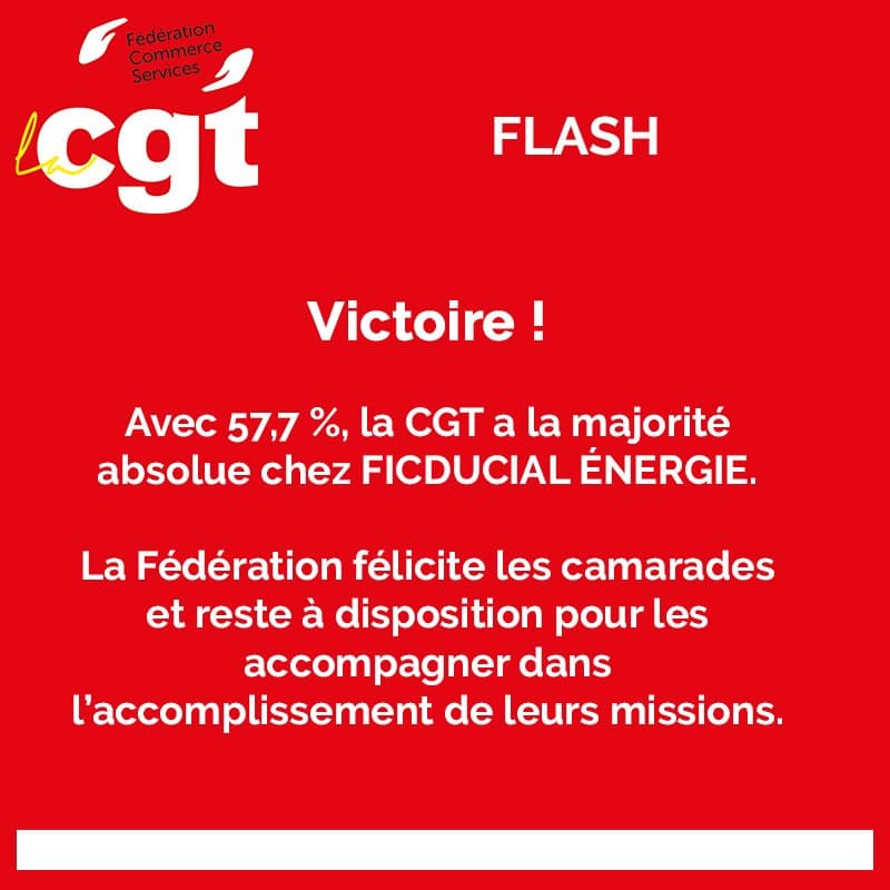La CGT remporte la majorité absolue chez Fiducial Énergie