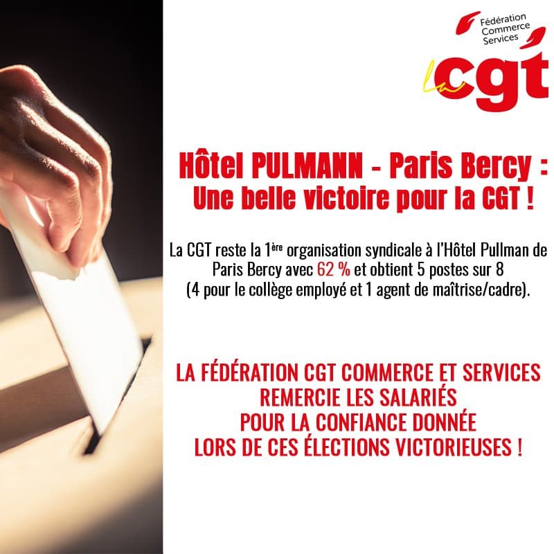 Élections Pullman Paris Bercy : victoire de la CGT