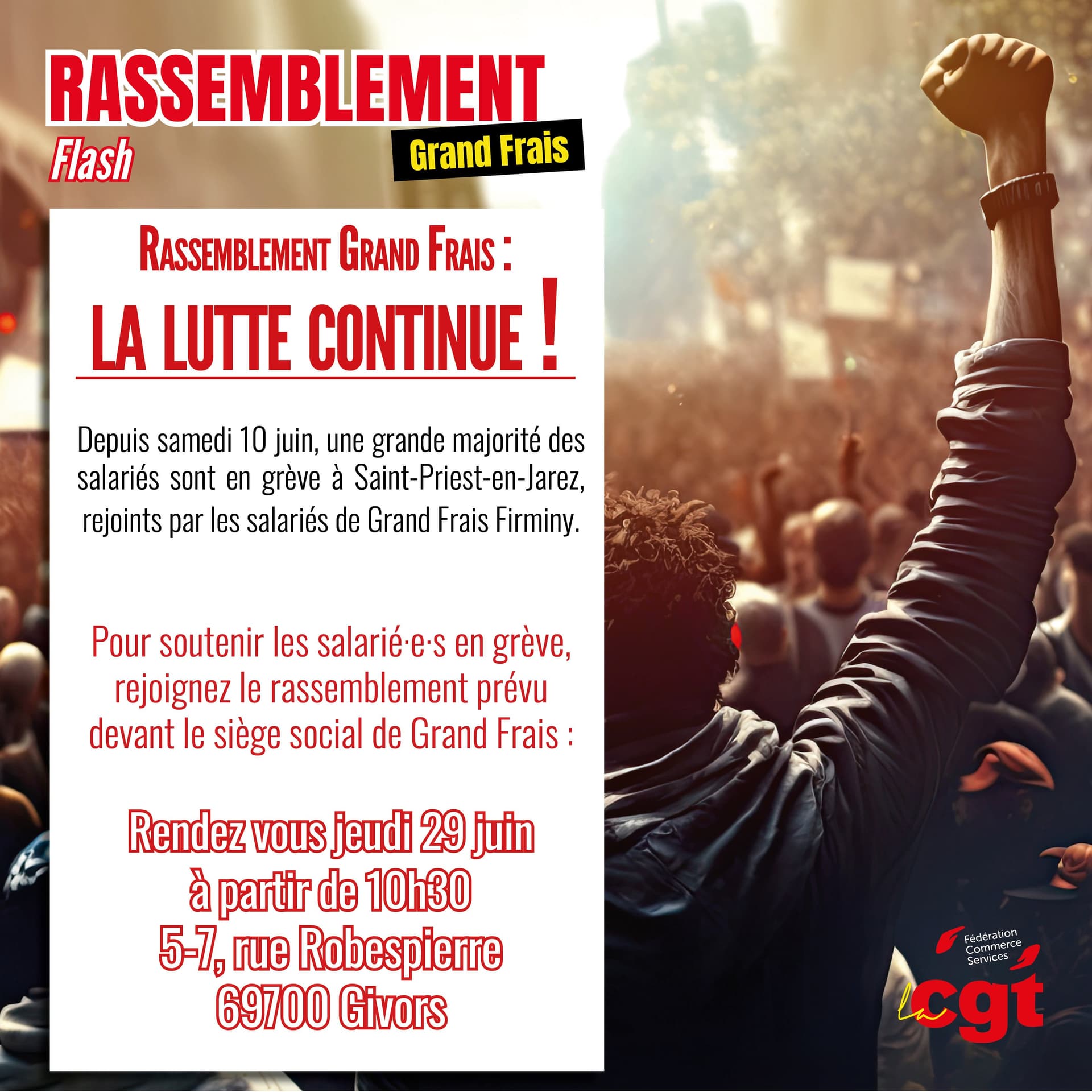 Rassemblement Grand Frais : la lutte continue !