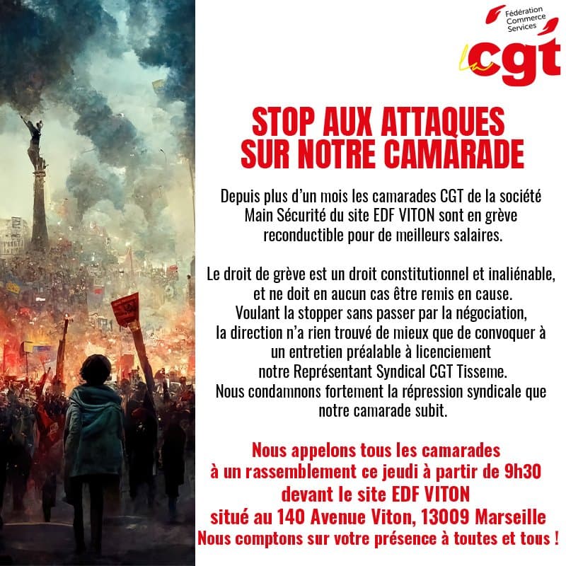 CGT Main Sécurité : stop aux attaques contre notre camarade