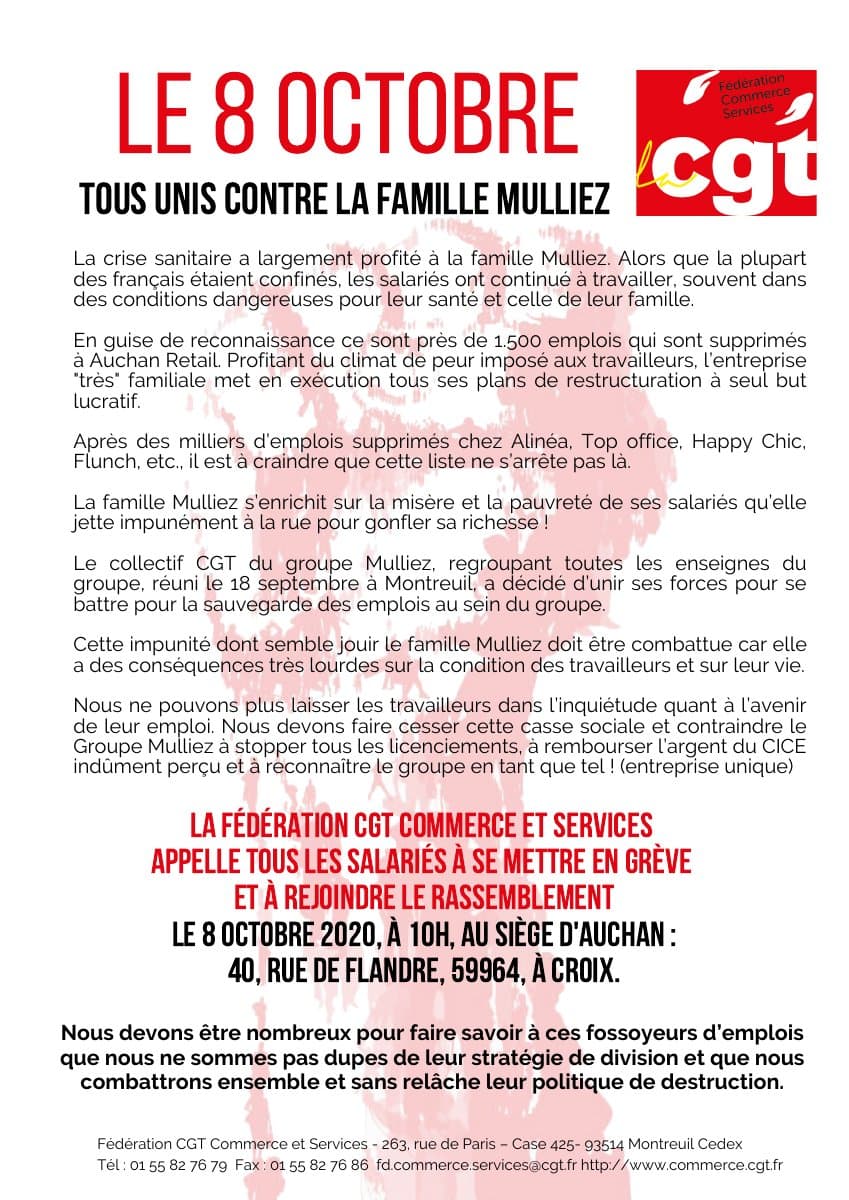 8 octobre : tous unis contre la famille Mulliez !