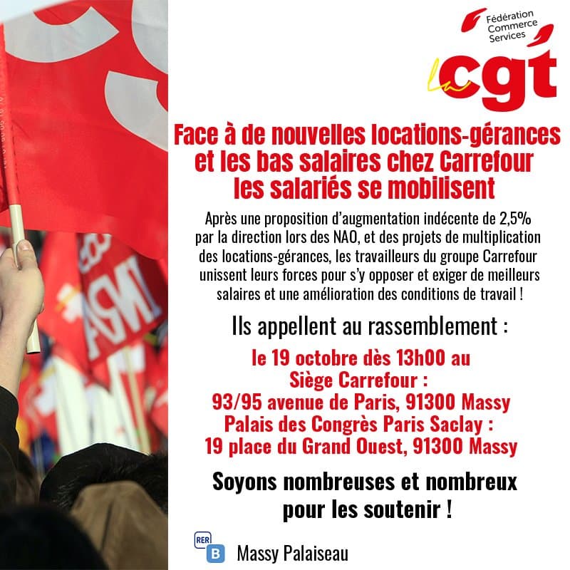 Carrefour : mobilisation le 19 octobre contre les bas salaires