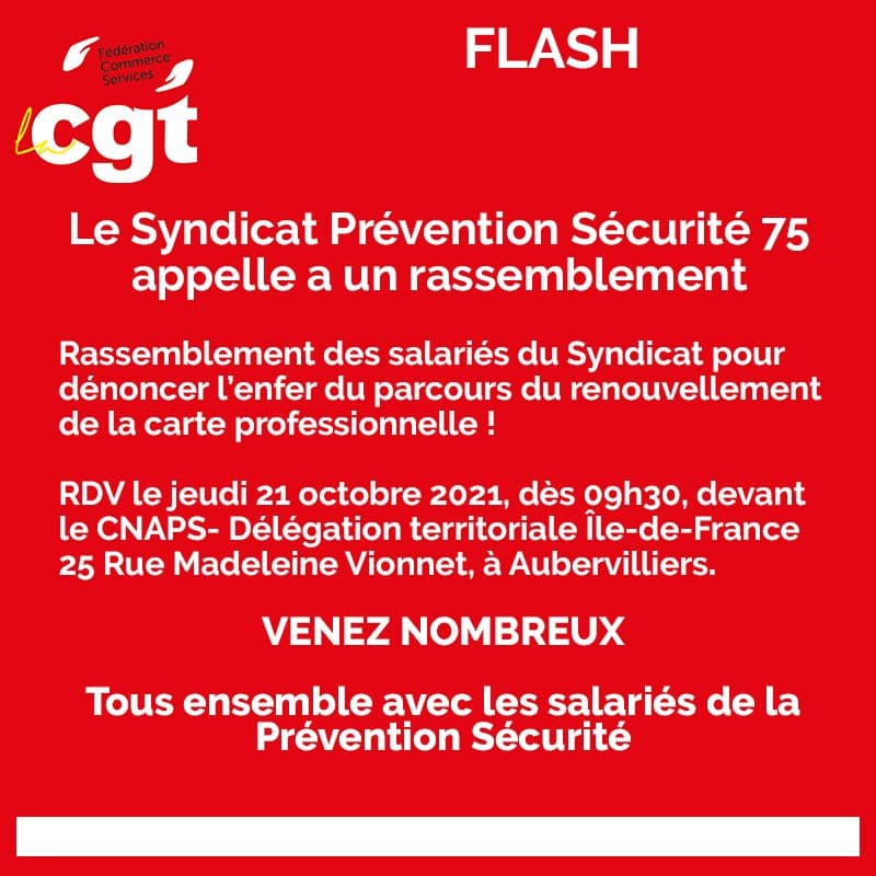 Rassemblement du Syndicat Prévention Sécurité 75