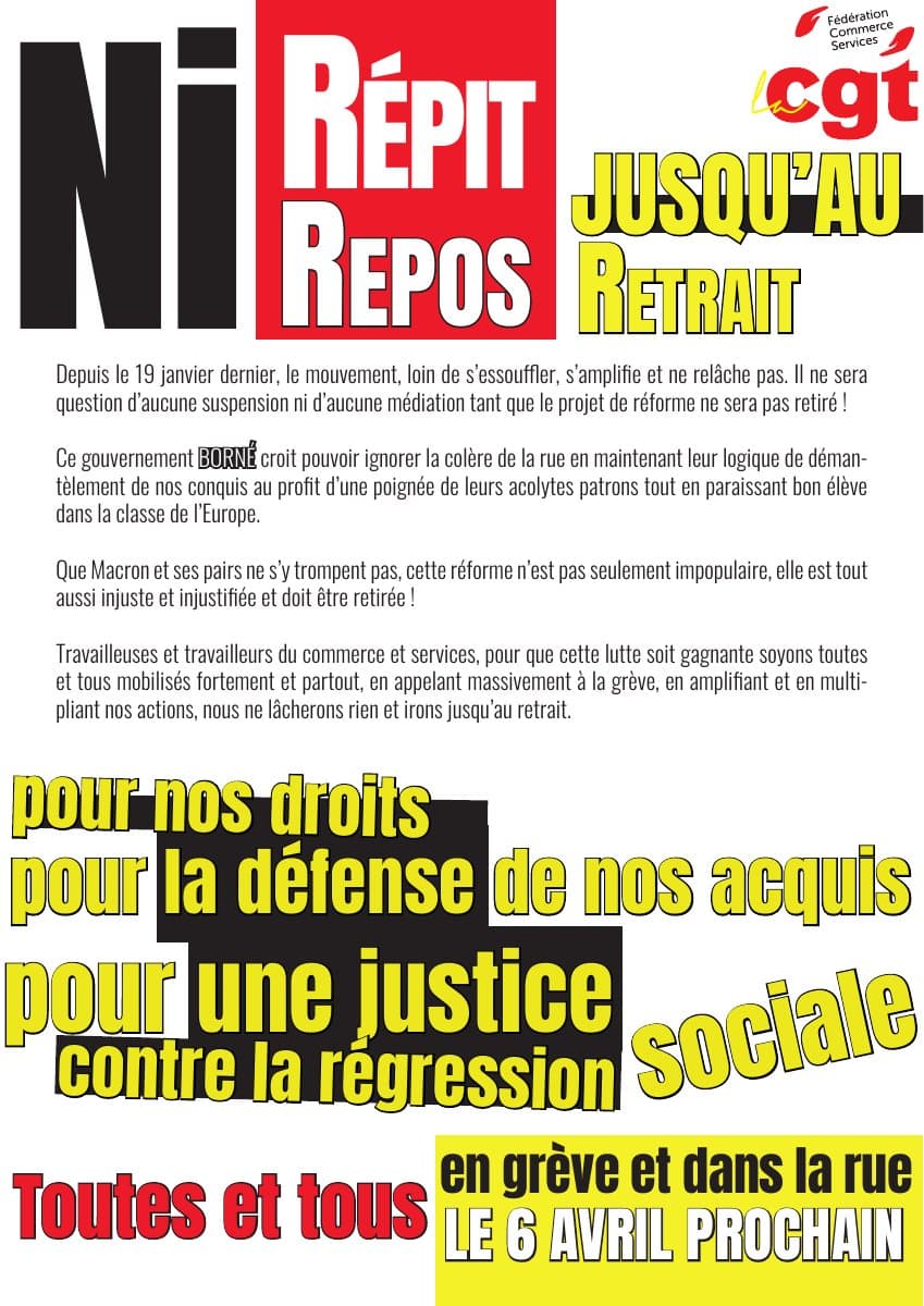 Ni repos ni médiation ! Le mouvement continue jusqu'au retrait