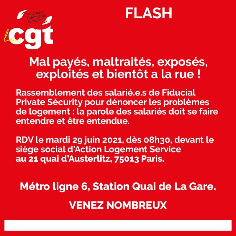 Rassemblement Fiducial : les salariés dénoncent les problèmes de logement