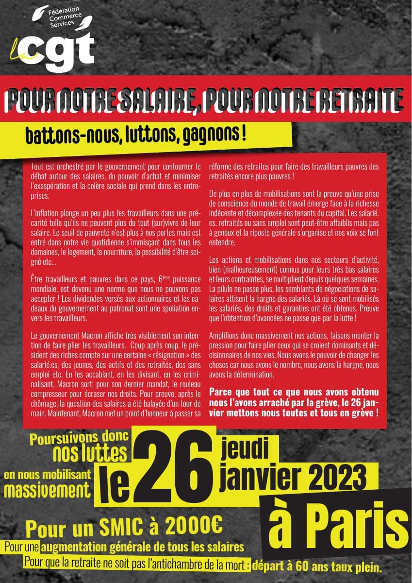 Pour notre salaire, pour notre retraite : battons-nous !